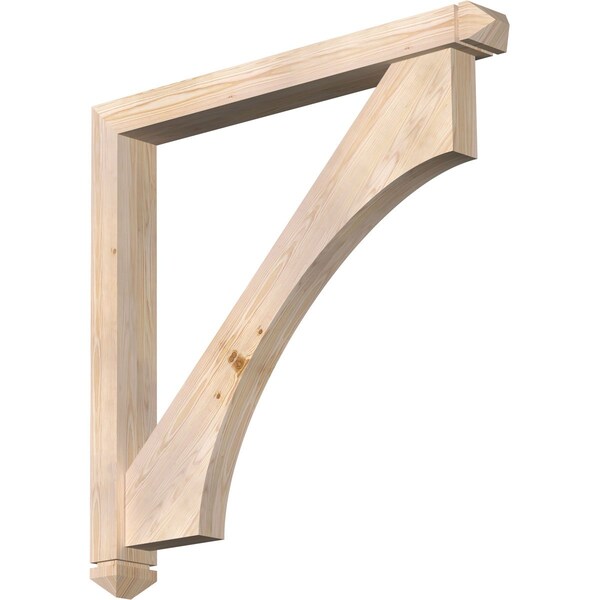 Ekena Millwork Westlake Arts and Crafts Smooth Bracket w/ Offset Brace, Douglas Fir, 5 1/2"W x 48"D x 48"H BKT0604X48X48WTL03SDF - main